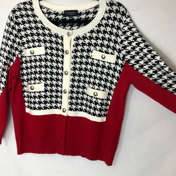 Rondina Houndstooth Cardigan Sweater - Picture 8 of 9